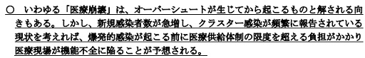 オーバーシュート前の医療崩壊